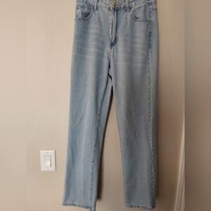 Shein Jeans, Women's Size 6 Light Blue Wide Straight Leg Shein Denim Blue Jeans